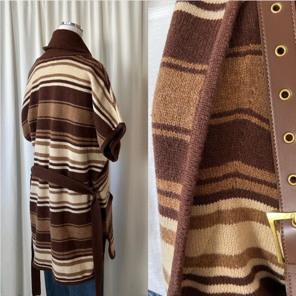 Eddie Bauer cardigan belted, short-sleeve with a shawl collar wool blend -XL/XXL - Picture 7 of 8